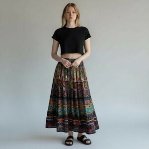 Soft Surroundings Multicolor Maxi Skirt Small